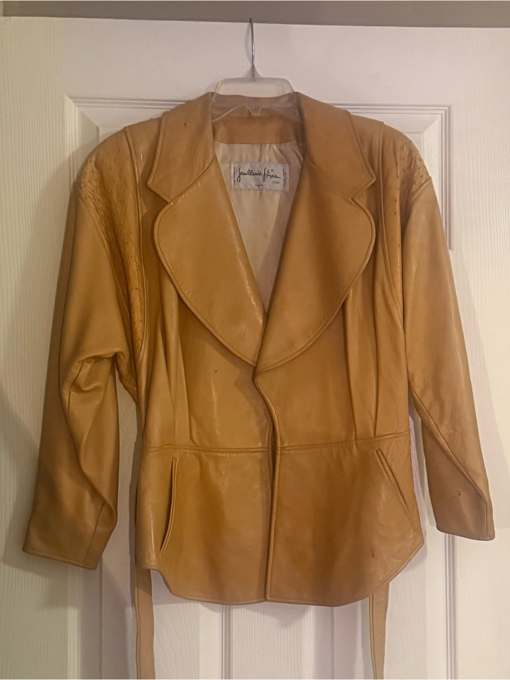 Golden Tan Leather Jacket by Jean Claude Fashion